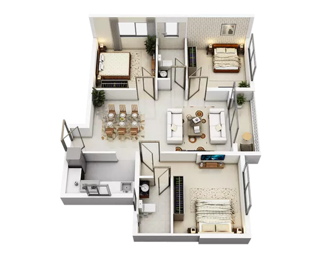 Tower 5 apartment floor plan at Urban Lakes