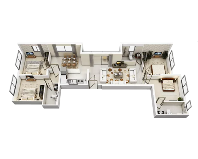 Tower 6 apartment 4 bhk FLAT V floor plan