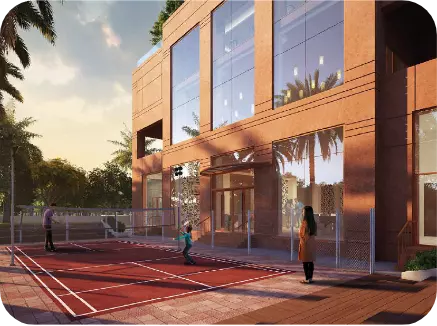 badminton court area